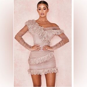 House of CB One Shoulder Tulle Asymmetrical Dress